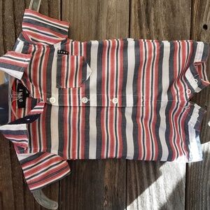 DKNY baby boy's blue, red & white onesie size 0-3 months